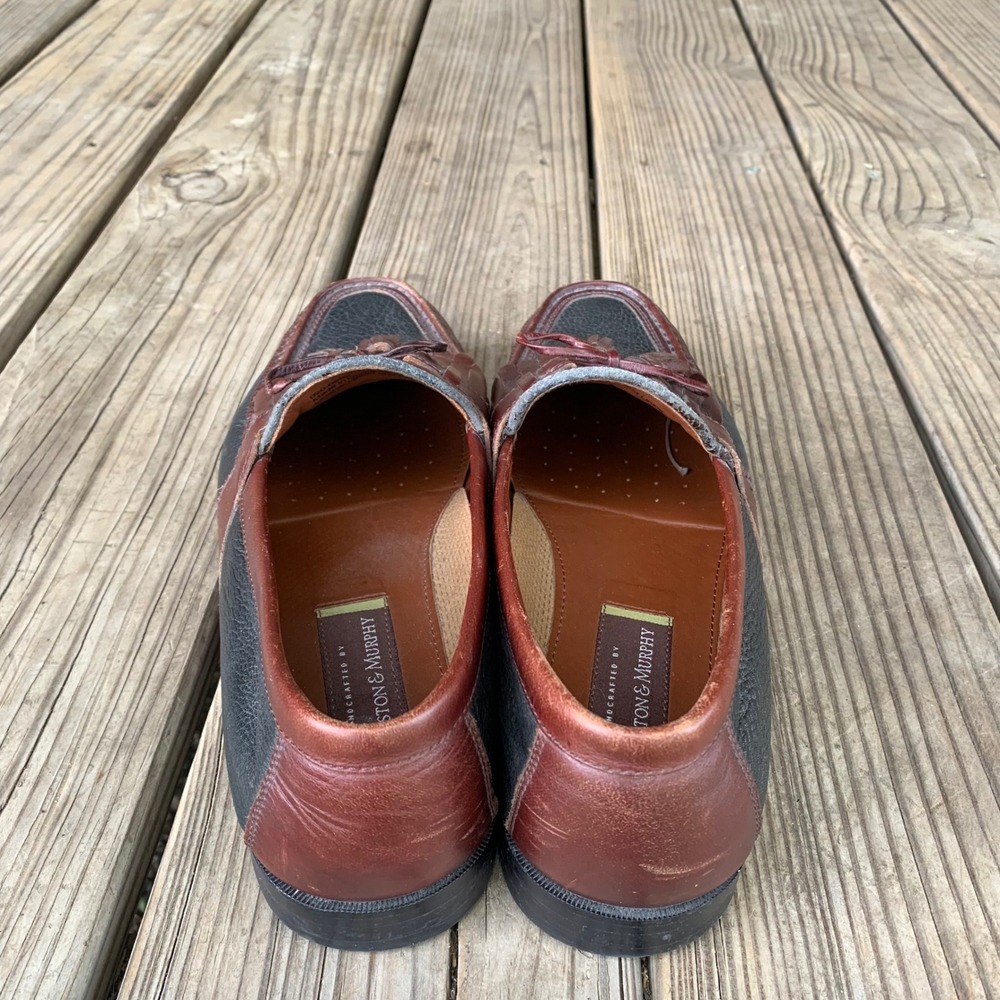 Johnston & Murphy Mens 10.5 M Kiltie Tassel Loafers Brown Black Handcrafted USA - Picture 14 of 15